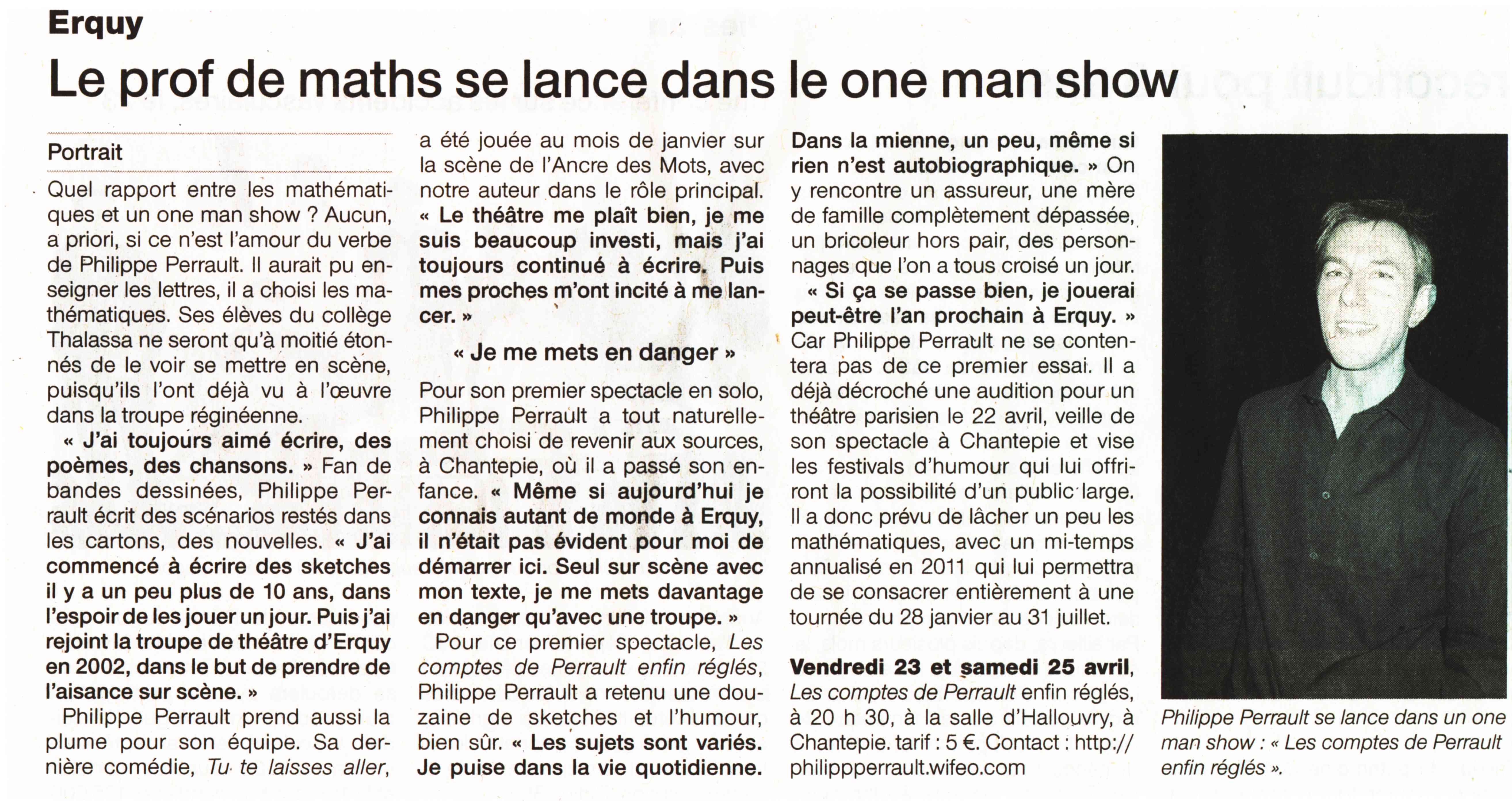 one man show erquy philippe perrault